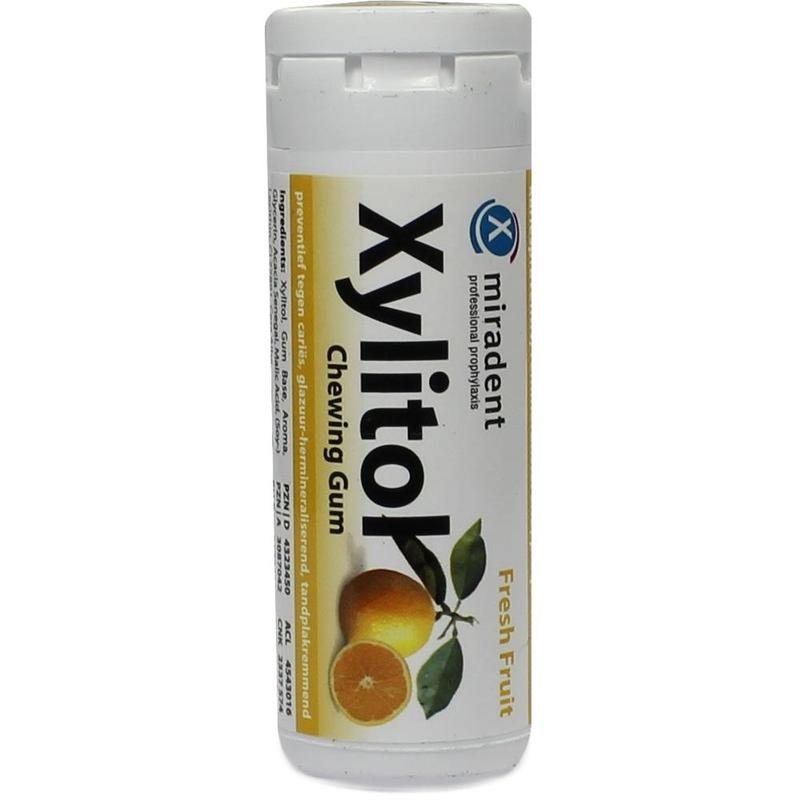 MIRADENT Xylitol Chewing Gum Frucht