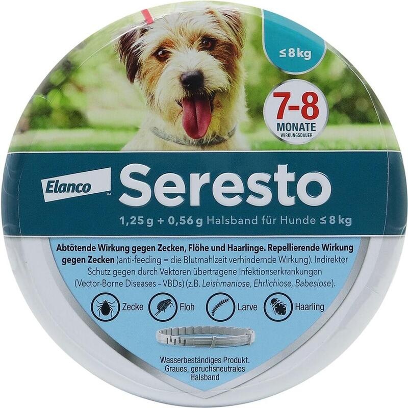 SERESTO 1,25g + 0,56g Halsband für Hunde bis 8kg