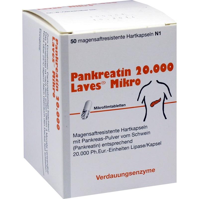 PANKREATIN 20.000 Laves Mikro magensaftr.Hartkaps.