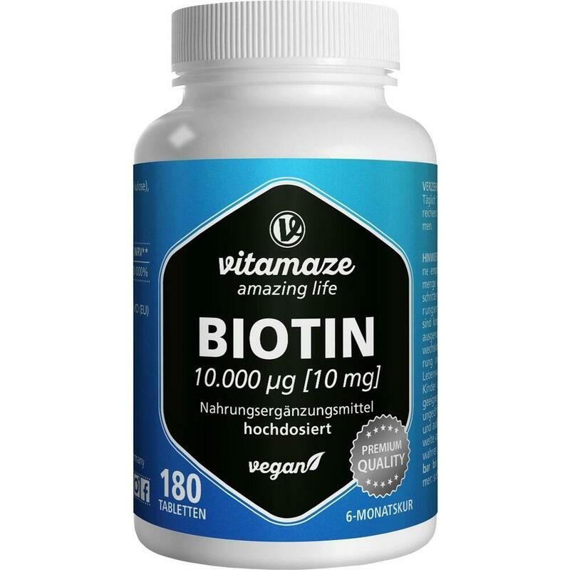 BIOTIN 10 mg hochdosiert vegan Tabletten