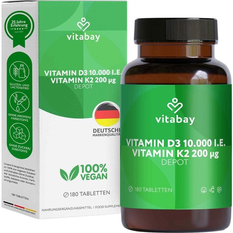 VITAMIN D3 DEPOT 10.000 I.E.+Vitamin K2 200 μg Tab