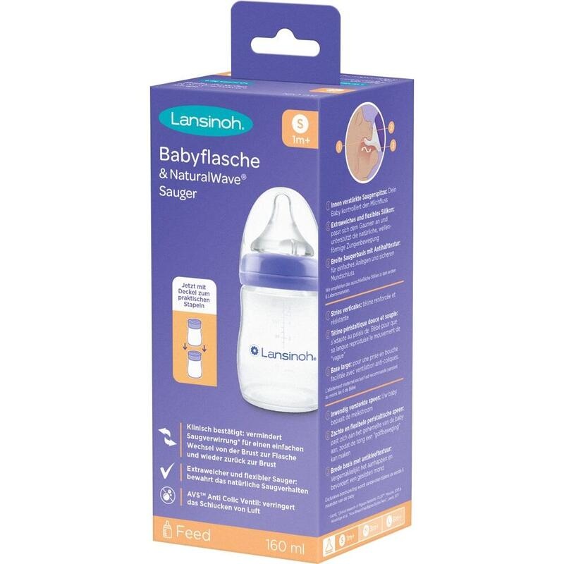 LANSINOH NaturalWave Babyflasche 160ml & Sauger S