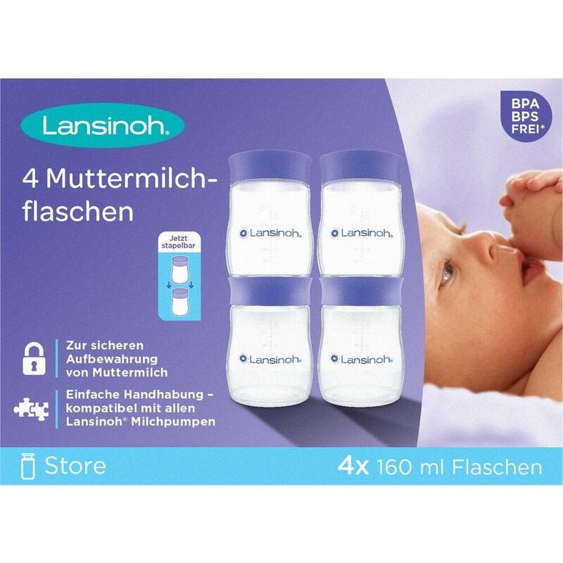 LANSINOH Muttermilchflaschen 160 ml neue Fla.Form